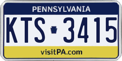 PA license plate KTS3415