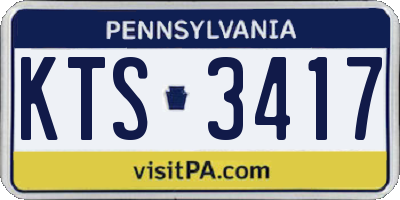 PA license plate KTS3417