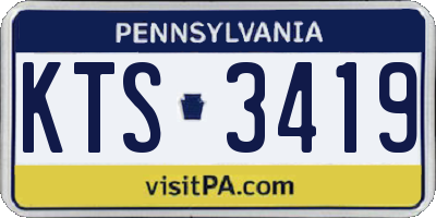 PA license plate KTS3419