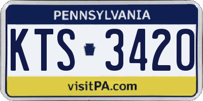 PA license plate KTS3420