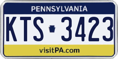 PA license plate KTS3423