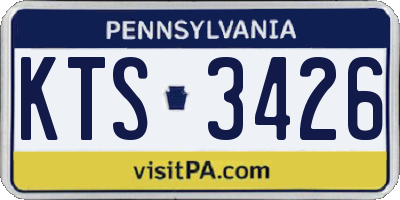 PA license plate KTS3426