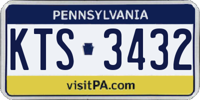 PA license plate KTS3432