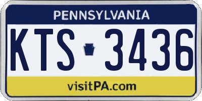 PA license plate KTS3436