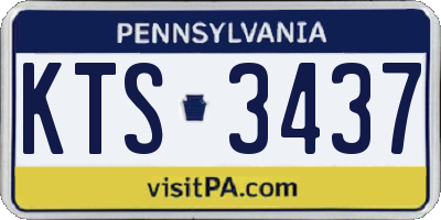 PA license plate KTS3437