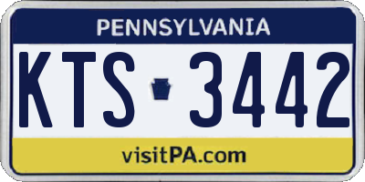 PA license plate KTS3442