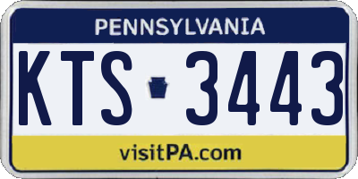 PA license plate KTS3443