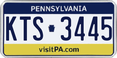 PA license plate KTS3445