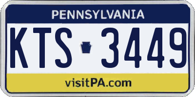 PA license plate KTS3449
