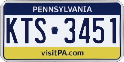 PA license plate KTS3451