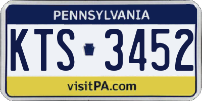 PA license plate KTS3452