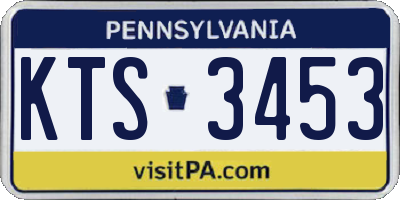 PA license plate KTS3453