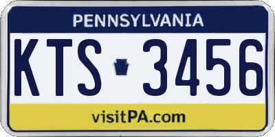 PA license plate KTS3456