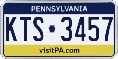 PA license plate KTS3457