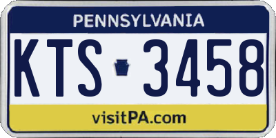 PA license plate KTS3458
