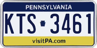 PA license plate KTS3461