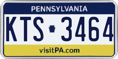 PA license plate KTS3464