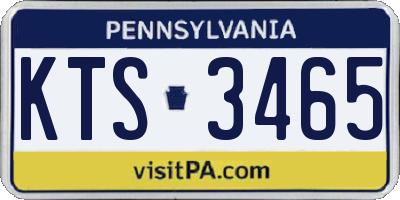 PA license plate KTS3465
