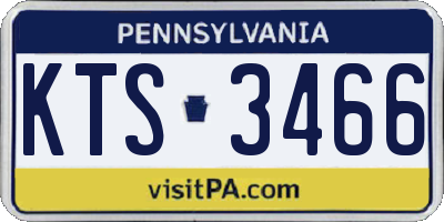 PA license plate KTS3466