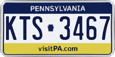PA license plate KTS3467