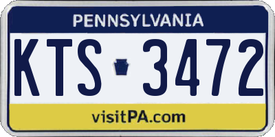 PA license plate KTS3472