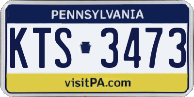 PA license plate KTS3473