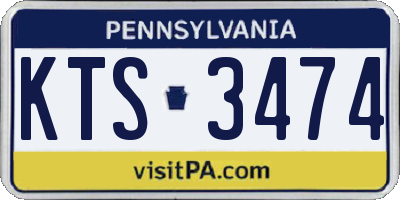 PA license plate KTS3474