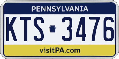 PA license plate KTS3476