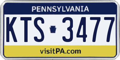 PA license plate KTS3477