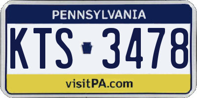 PA license plate KTS3478