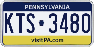 PA license plate KTS3480