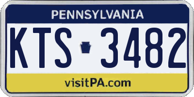 PA license plate KTS3482