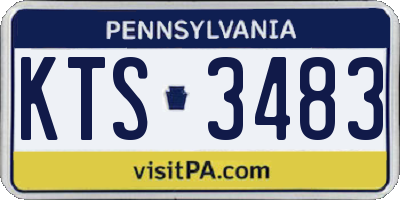 PA license plate KTS3483