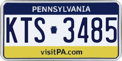 PA license plate KTS3485