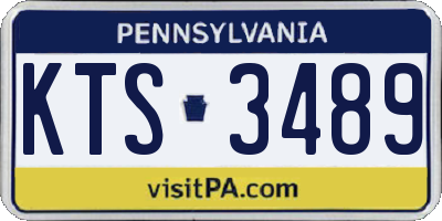 PA license plate KTS3489