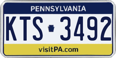 PA license plate KTS3492