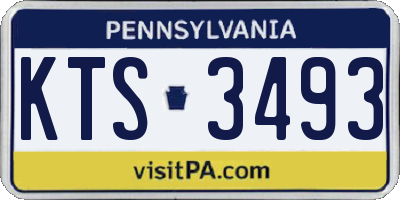PA license plate KTS3493
