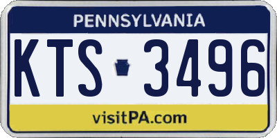 PA license plate KTS3496