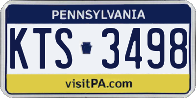 PA license plate KTS3498