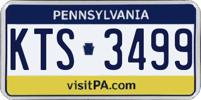 PA license plate KTS3499