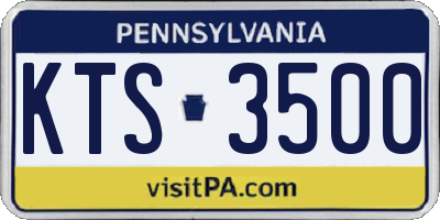 PA license plate KTS3500
