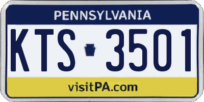 PA license plate KTS3501