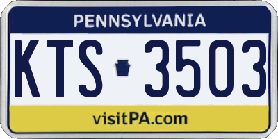 PA license plate KTS3503