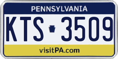 PA license plate KTS3509