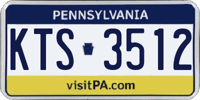 PA license plate KTS3512