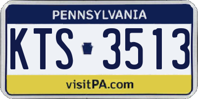 PA license plate KTS3513