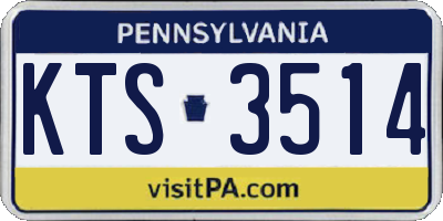 PA license plate KTS3514