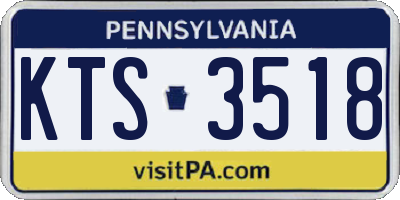 PA license plate KTS3518