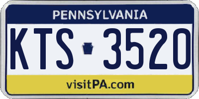PA license plate KTS3520