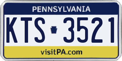 PA license plate KTS3521